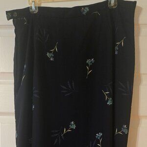 Navy blue split skirt